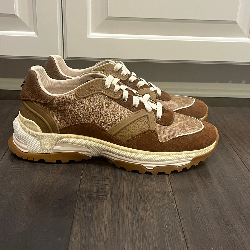Coach New York khaki Signature C143 G3525 Shoes Sneakers Mens Size 12